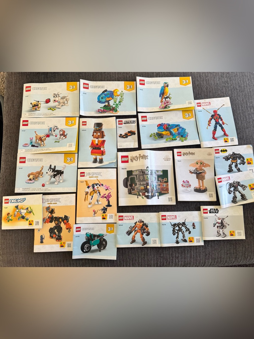 Lot of 18 LEGO Instruction Manuals Books Marvel Harry Potter Star Wars Creator